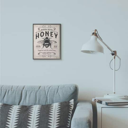 Stupell Industries Honey Bee Rustic Farm Framed Wall Art